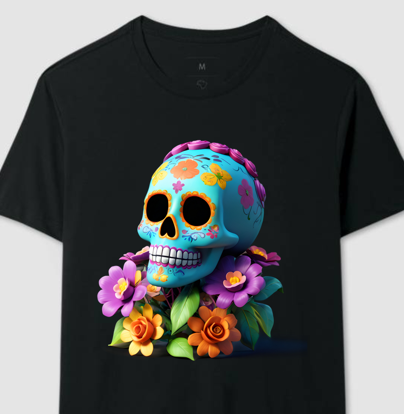 Coleção Caveiras Mexicanas - 3D Caveira azul