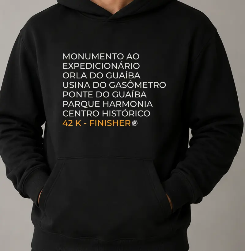 Hoodie Moletom Maratona - Percurso Maratona POA 