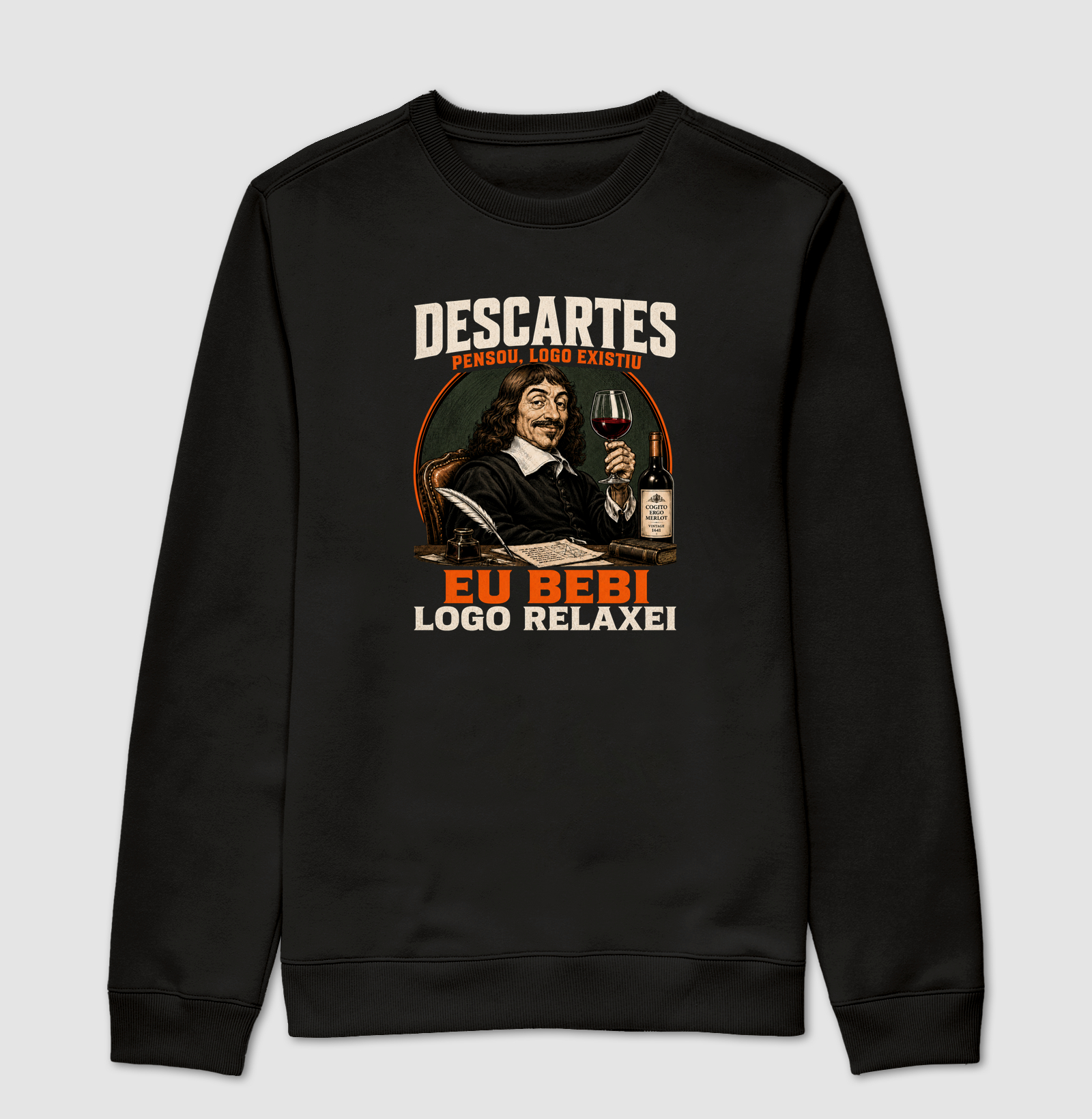 Descartes: Bebi, Logo Relaxei - Suéter Moletom