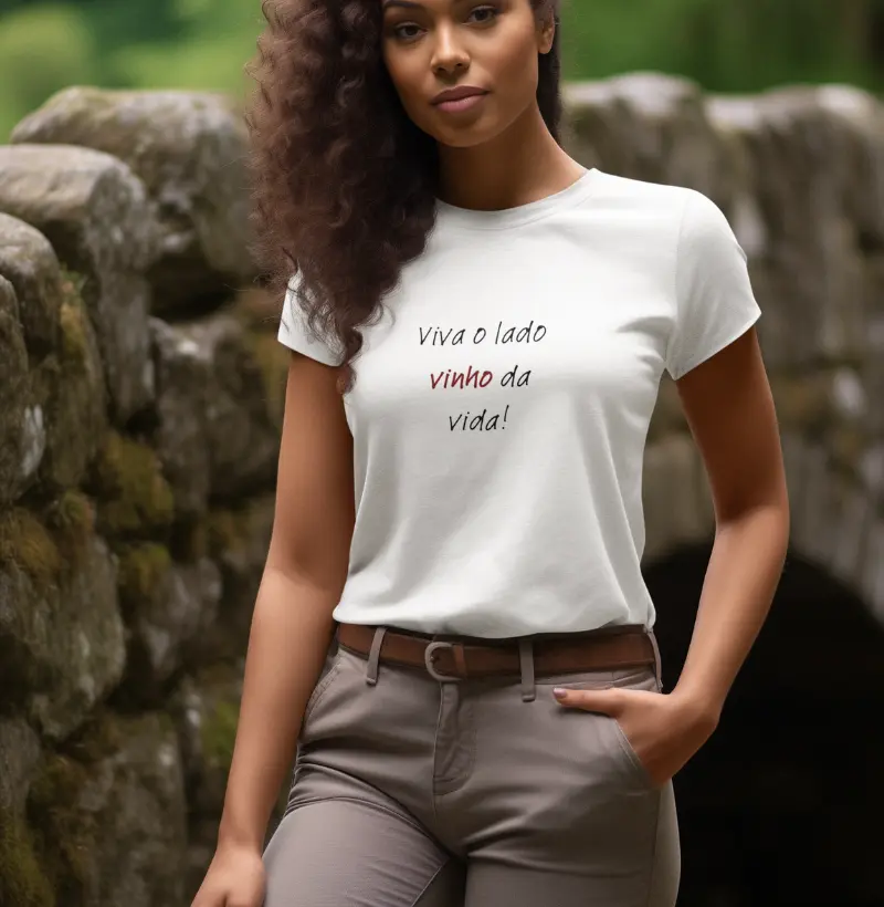 T-Shirt Wineaholic Lovers "Viva o Lado Vinho da Vida" 