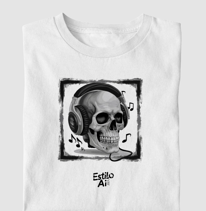 Estampa Caveira Musical