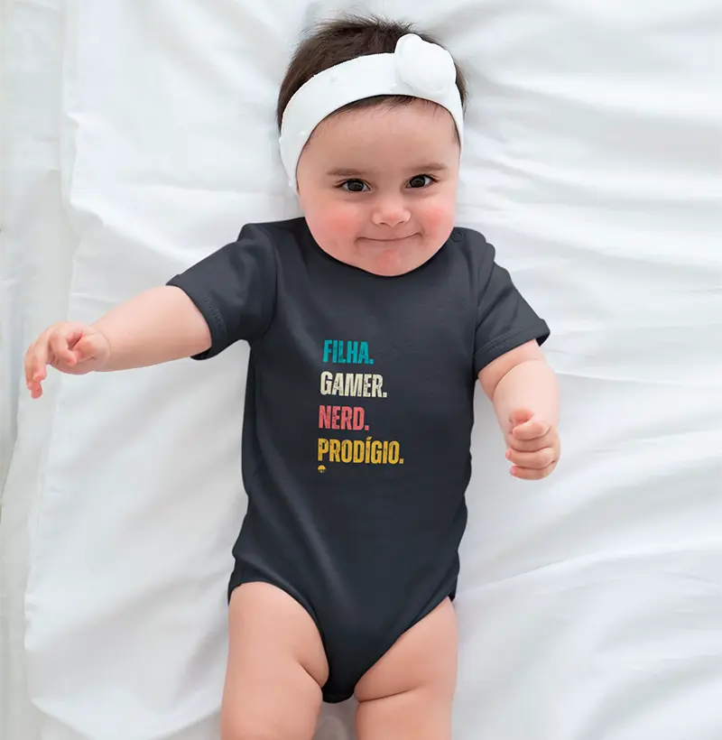 Body Infantil Filha, Gamer, Nerd, Prodigio