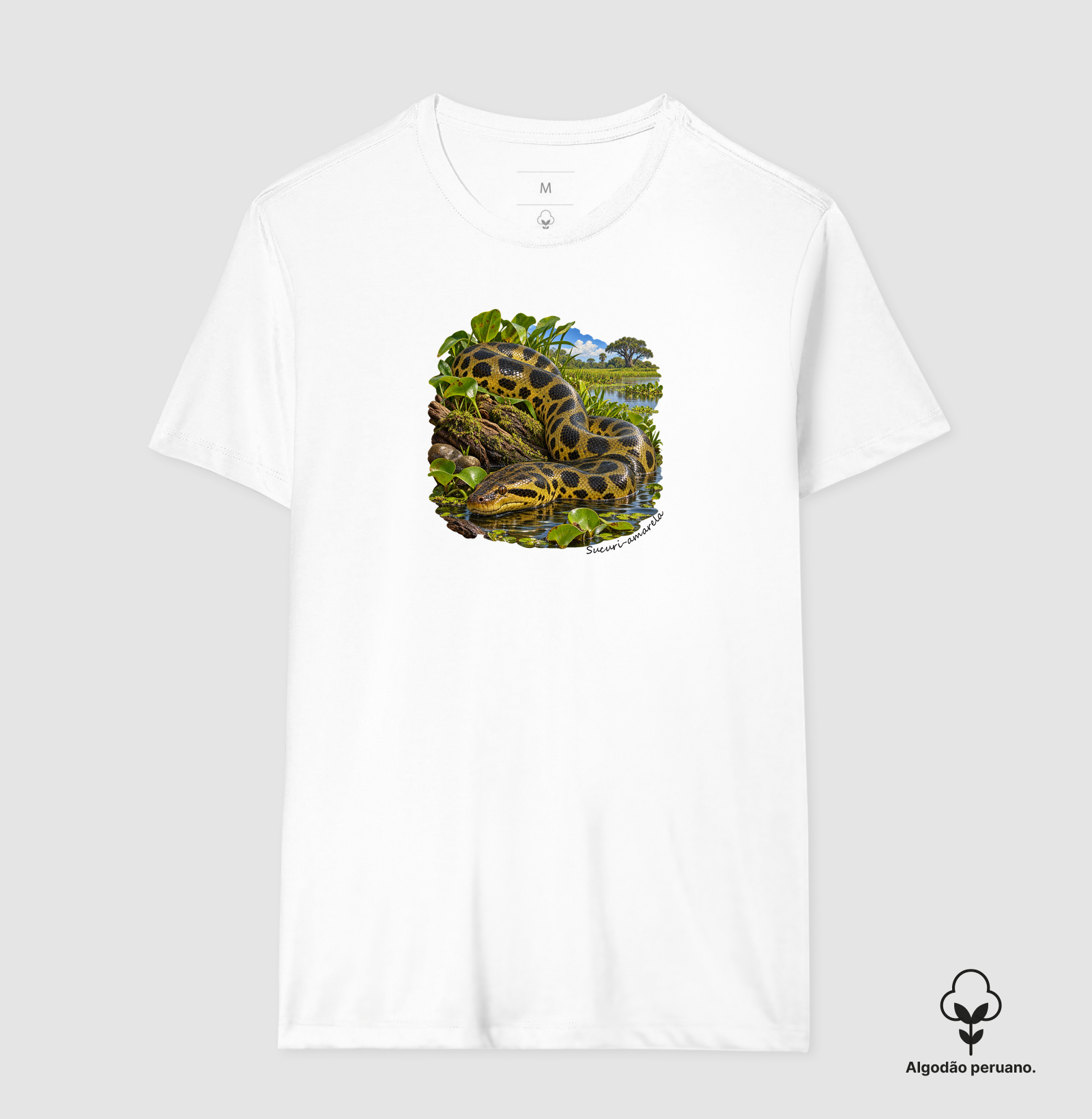 Sucuri-amarela - Camiseta Algodão Peruano