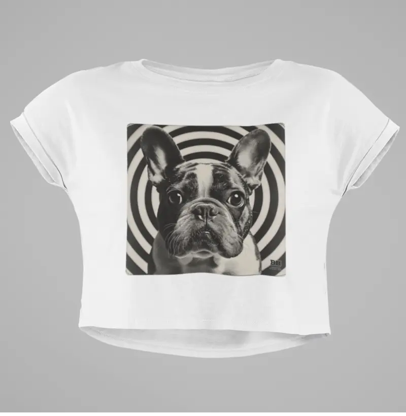 Camiseta Cropped Bulldog Frances "Hypnotic"