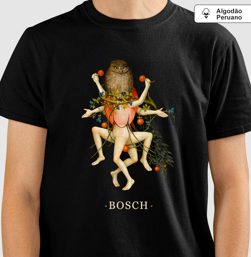 Camiseta Hieronymus Bosch Criatura Fantástica | Dark Art | Algodão Peruano Premium