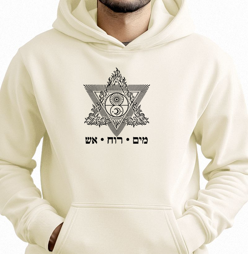 Kabbalah – Água, Espírito e Fogo | מים • רוח • אש - Hoodie Moletom