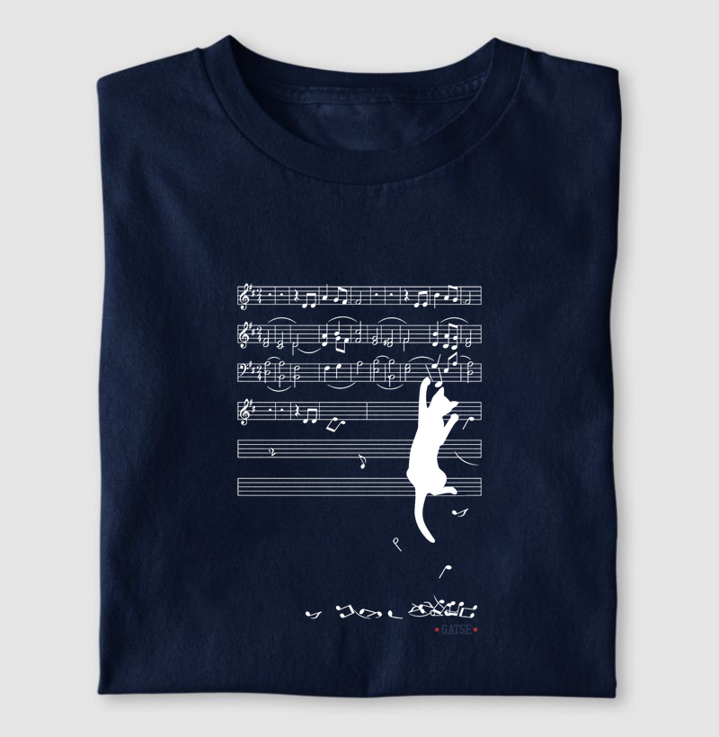 Gato Partitura - Camiseta
