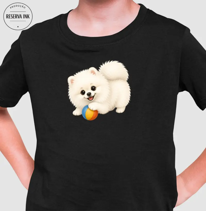 Pomerânia (Spitz Alemão) Branco - Desenho Animado