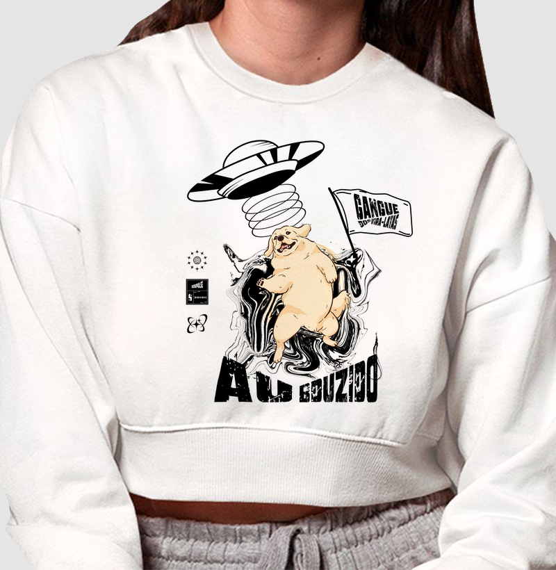 Cropped Moletom Dog Pulse Gangue dos Vira-Latas AU Bduzido