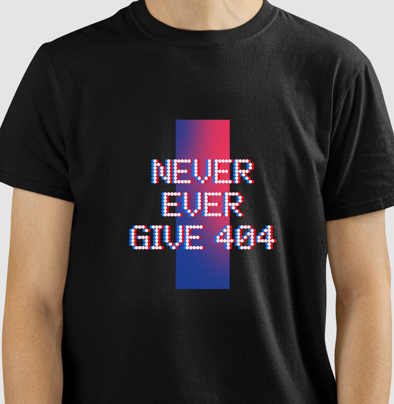 Give 404 – Camiseta Dev Motivacional