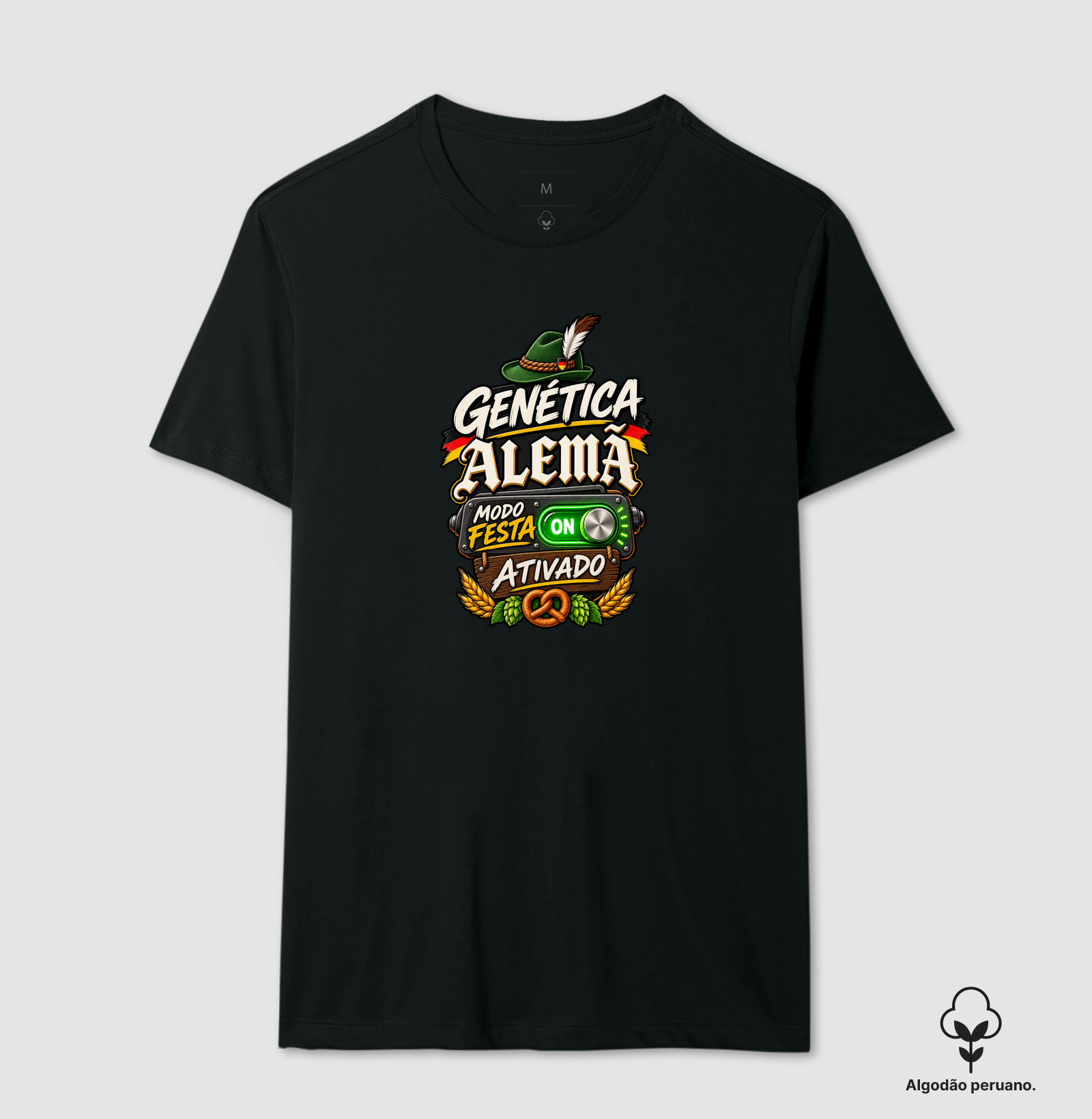 Genética Alemã Modo Festa - Camiseta Algodão Peruano