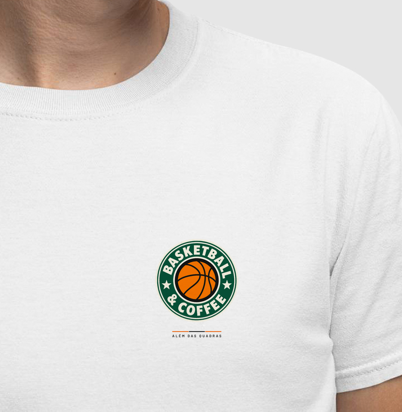 Camiseta Basketball & Coffee — Minimalista