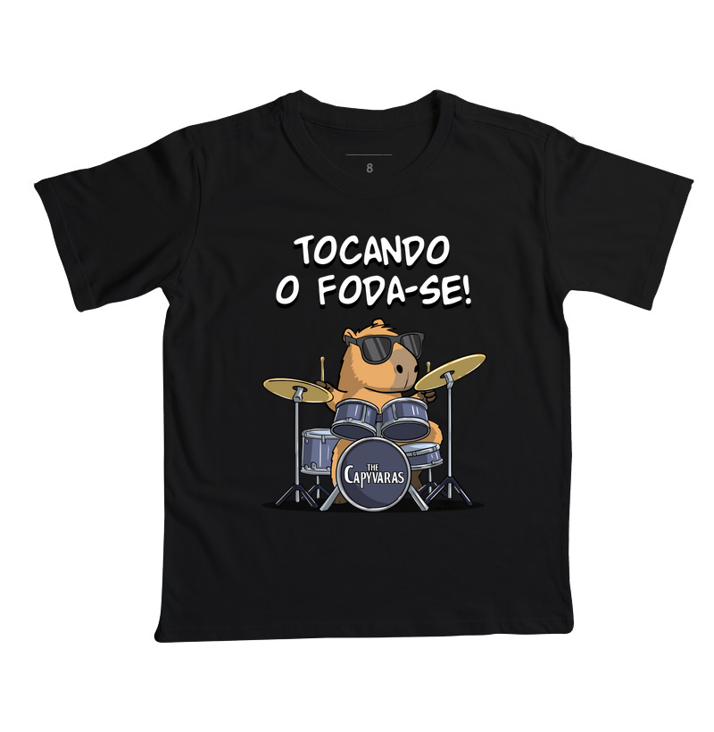 Camiseta Capivara Tocando o Foda-se - Camiseta Infantil