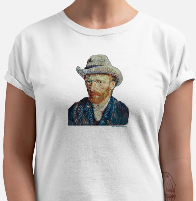 AUTO-RETRATO COM CHAPÉU DE FELTRO CINZA (1887) por Vincent van Gogh: "