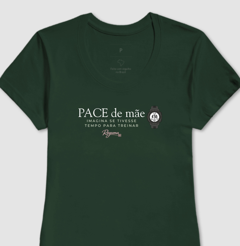 Camiseta Feminina Corrida “Pace de Mãe” - Mãe e filha - Algodão 100% 