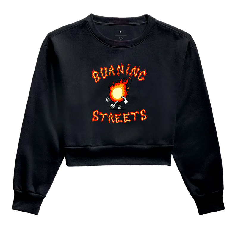 Cropped Moletom Burning Streets