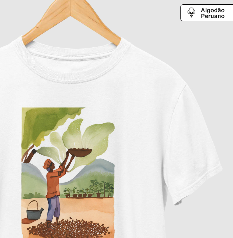 aquarela peneirando café