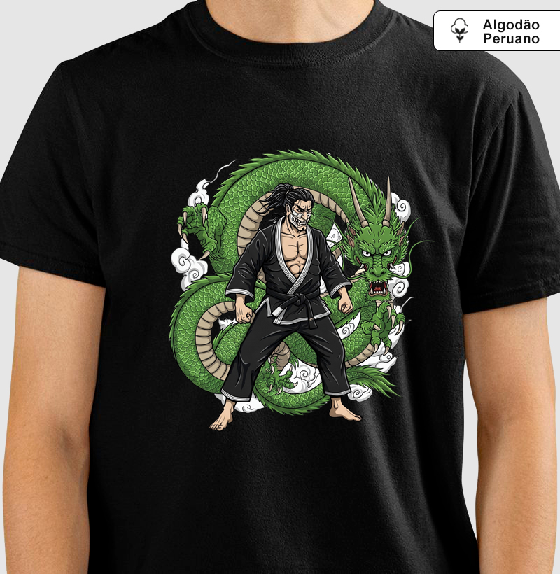 Samurai & Dragão - Jiu-Jitsu Lifestyle - Algodão Peruano