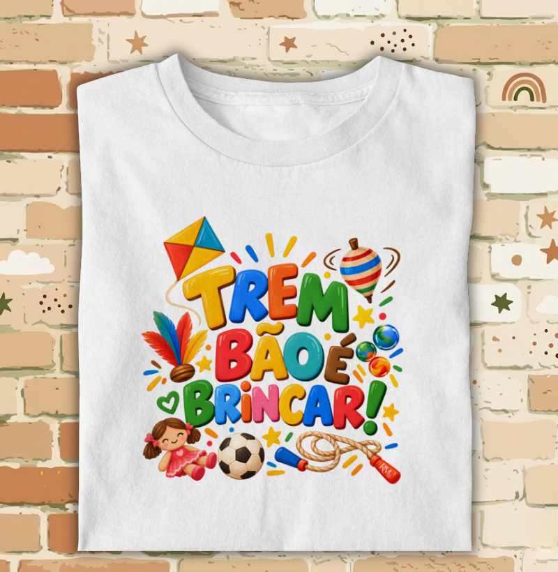 Trem bão é brincar! - Camiseta Infantil