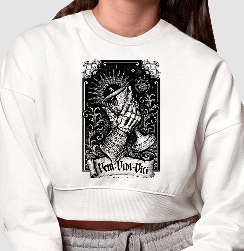 Moletom Cropped - Veni Vidi Vici