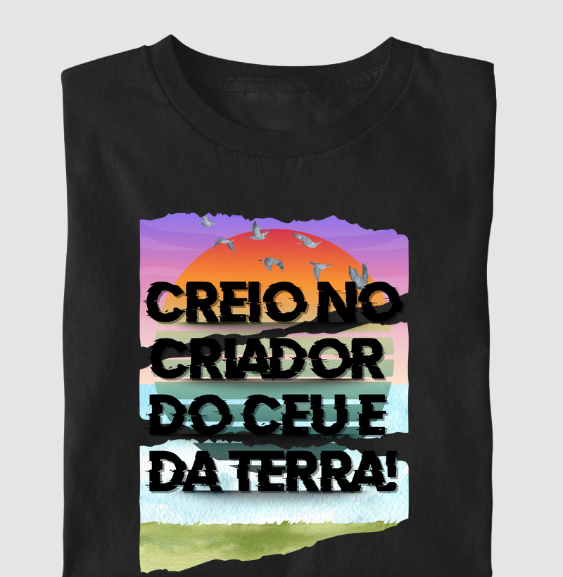 Creio no criado do céu e da terra. 