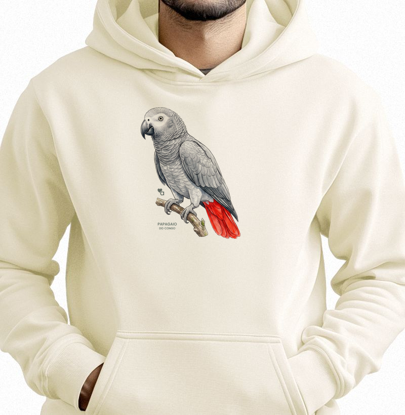 Aves - Papagaio do Congo - Moletom Hoodie