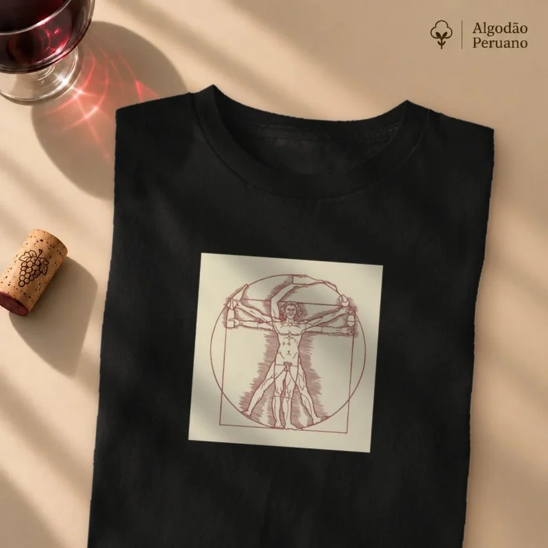 Camiseta Vinho - Homem Vitruviano