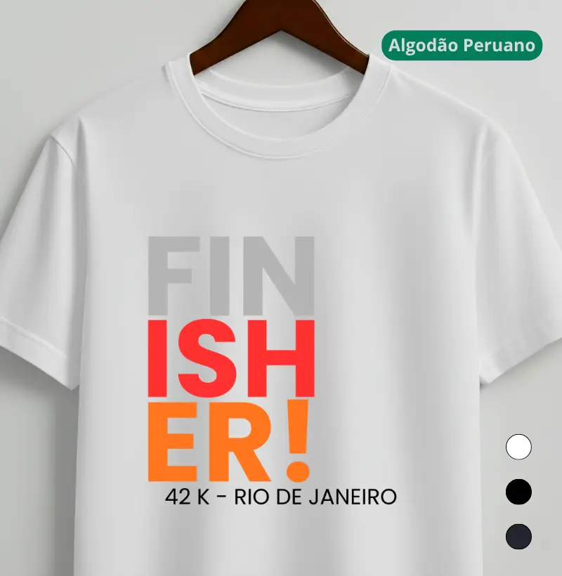 Camiseta Algodão Peruano Maratona - Finisher 42 K Rio De Janeiro