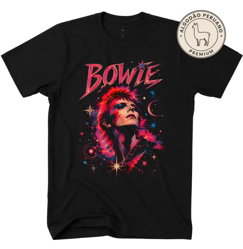 Camiseta Algodão Peruano Neon Bowie