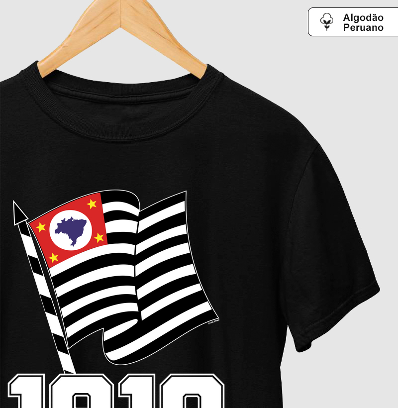 Camiseta Algodão Peruano - Bandeira Paulista 1910