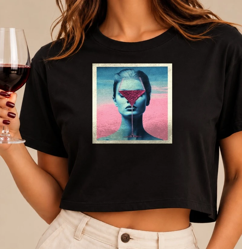 Camiseta Elegância em Tons de Vinho - Cropped