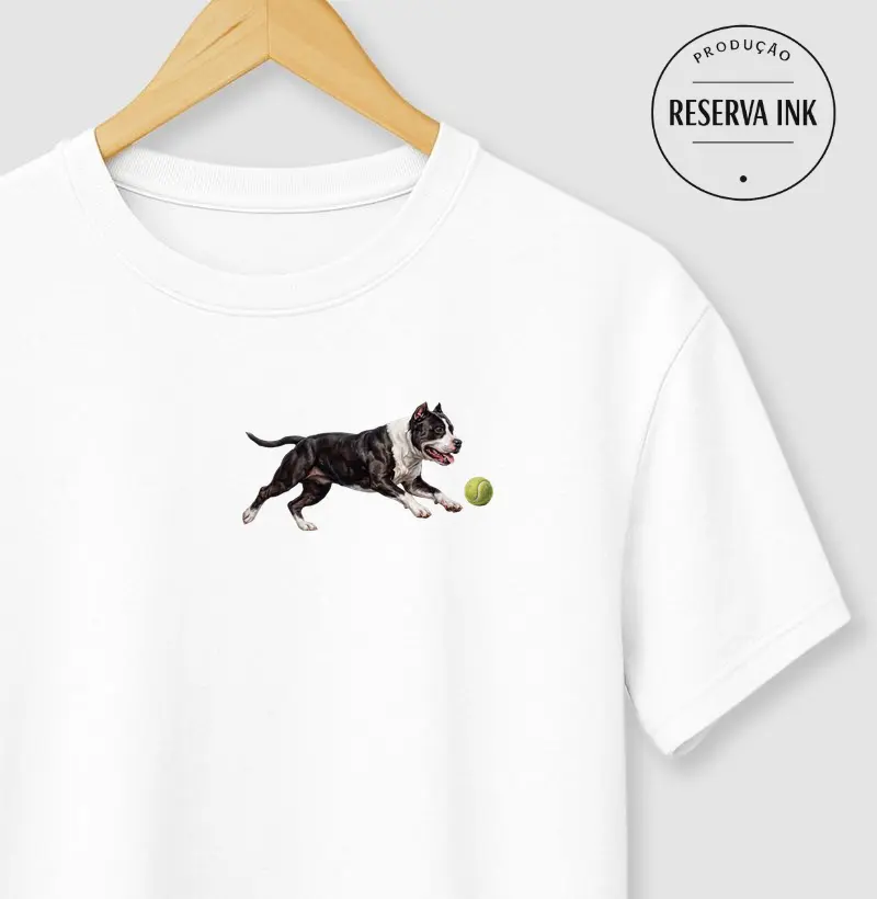 American Bully Preto e Branco Minimalista