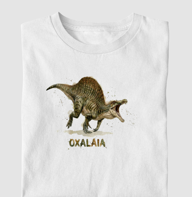Camiseta Dinossauro Oxalaia Rugido Furioso Algodão Premium Dinoloco