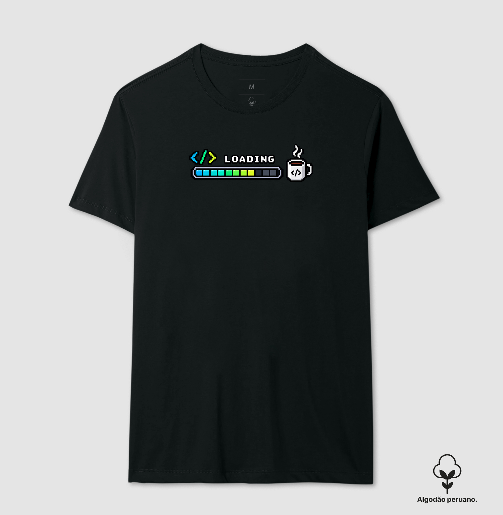 Loading Dev — Café e Código - Camiseta Algodão Peruano