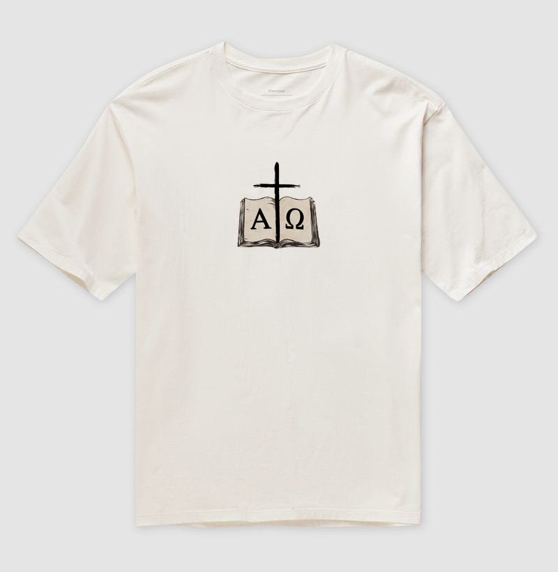 Camiseta oversized Alfa e Ômega