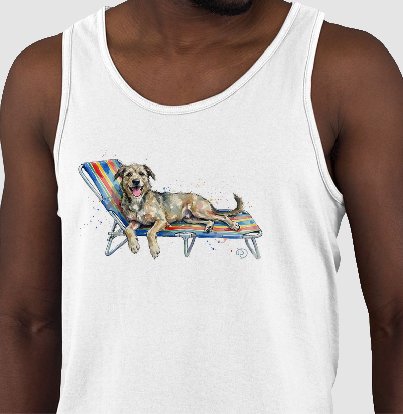 Cachorro na Cadeira de Praia