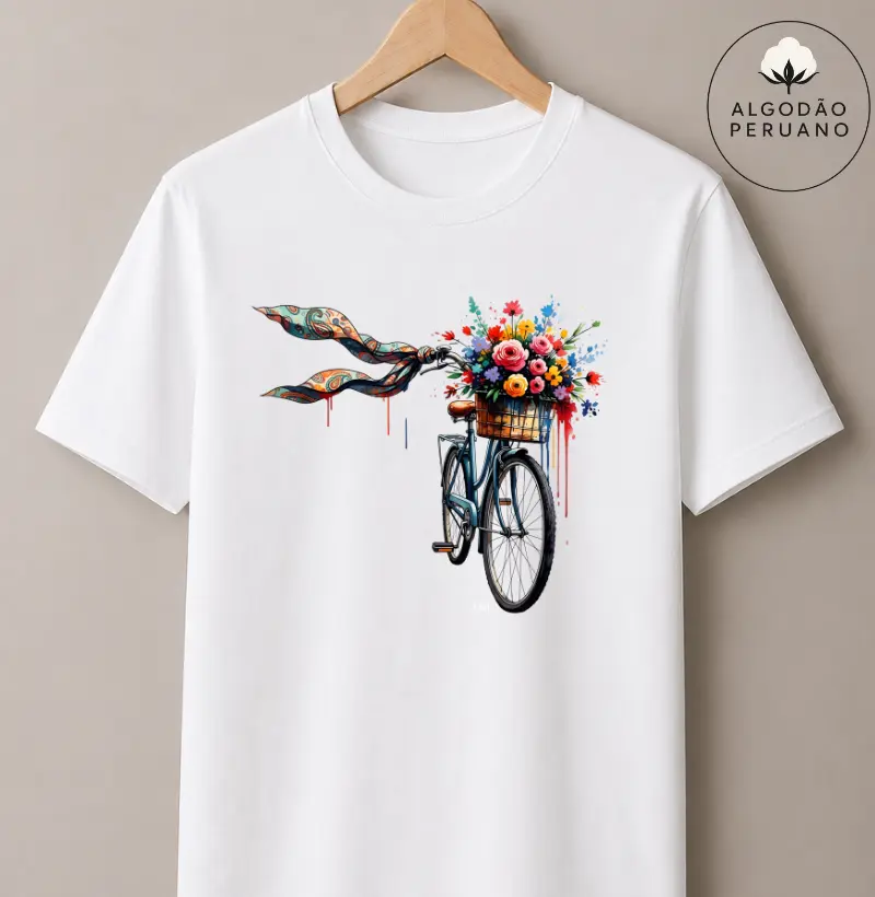 Camiseta Algodão Peruano - Passeio Florido 