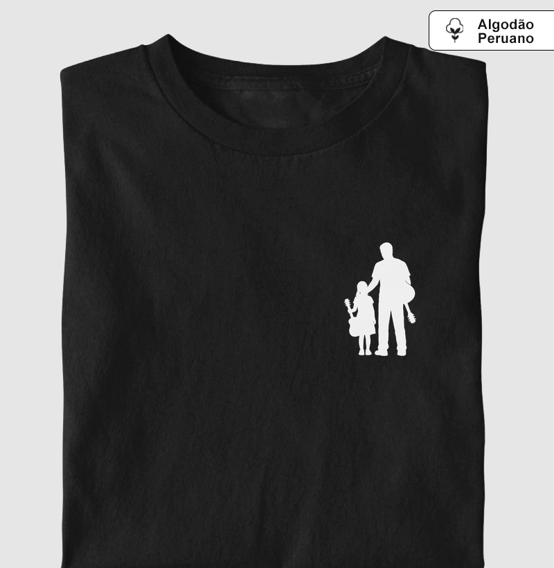 PAI E FILHA SILHUETA VIOLÃO BOLSO
