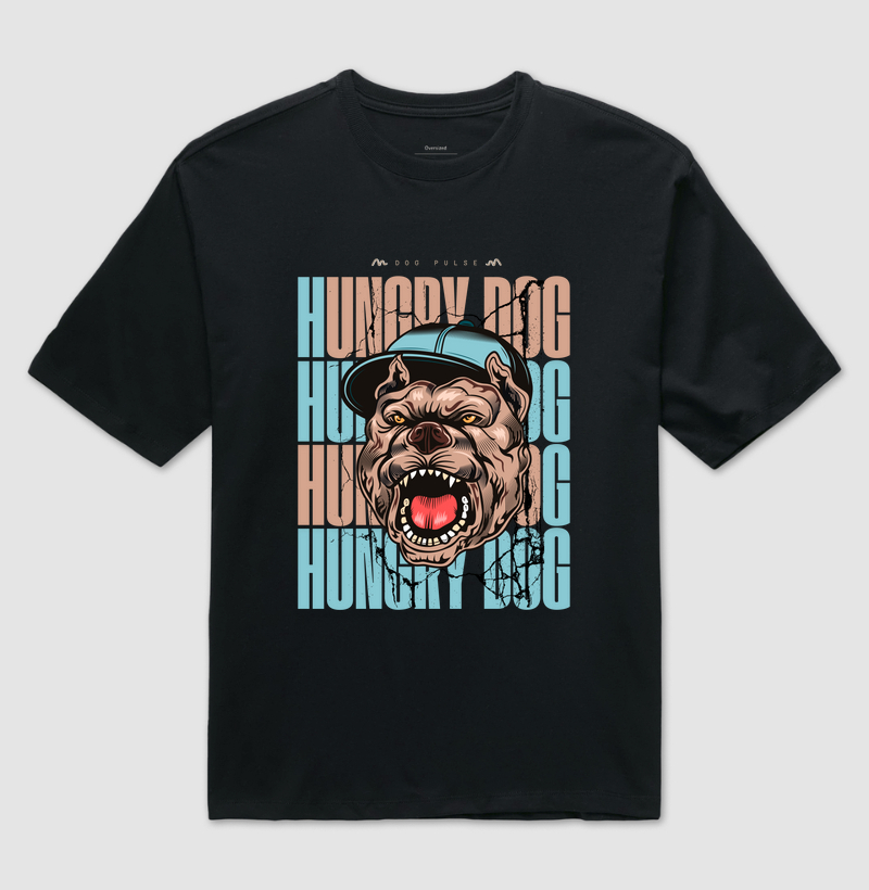 Camiseta Oversized Dog Pulse Hungry Dog