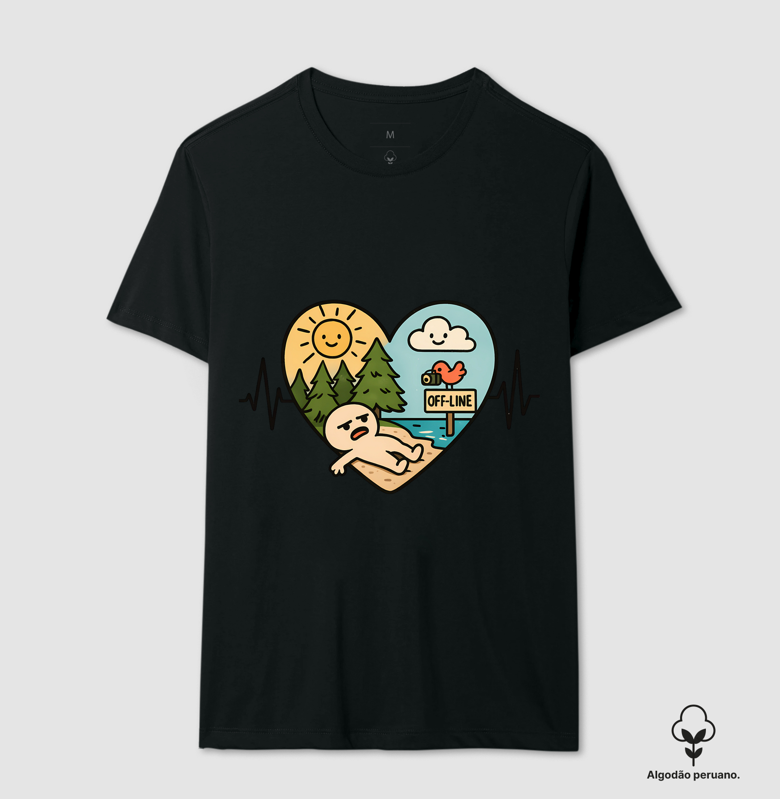 Camiseta Off-line em Estado Crítico