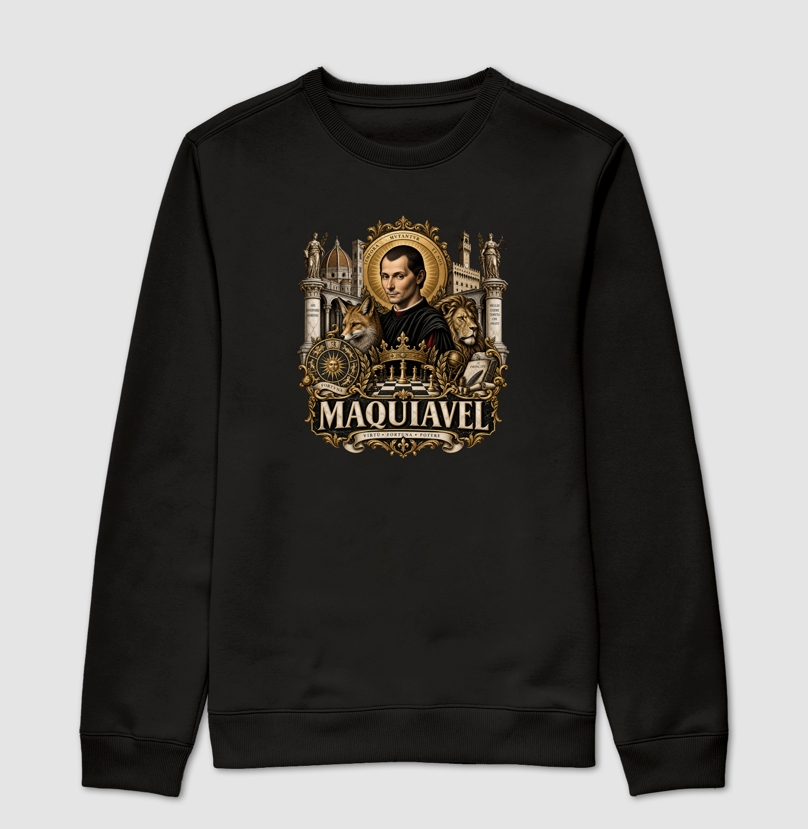 Maquiavel – Virtù, Fortuna e Potere - Suéter Moletom