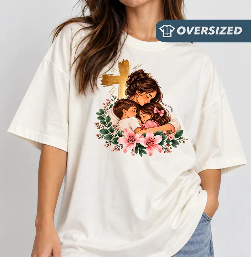Camiseta Oversized Amor de Mãe - Camiseta Oversized