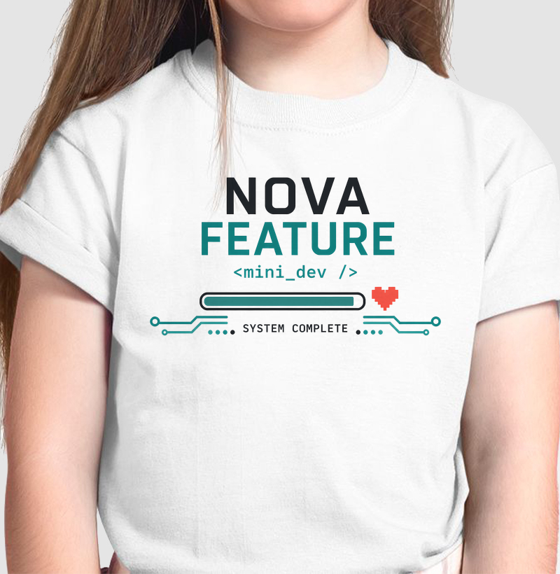 Camiseta Infantil Nova Feature — mini_dev