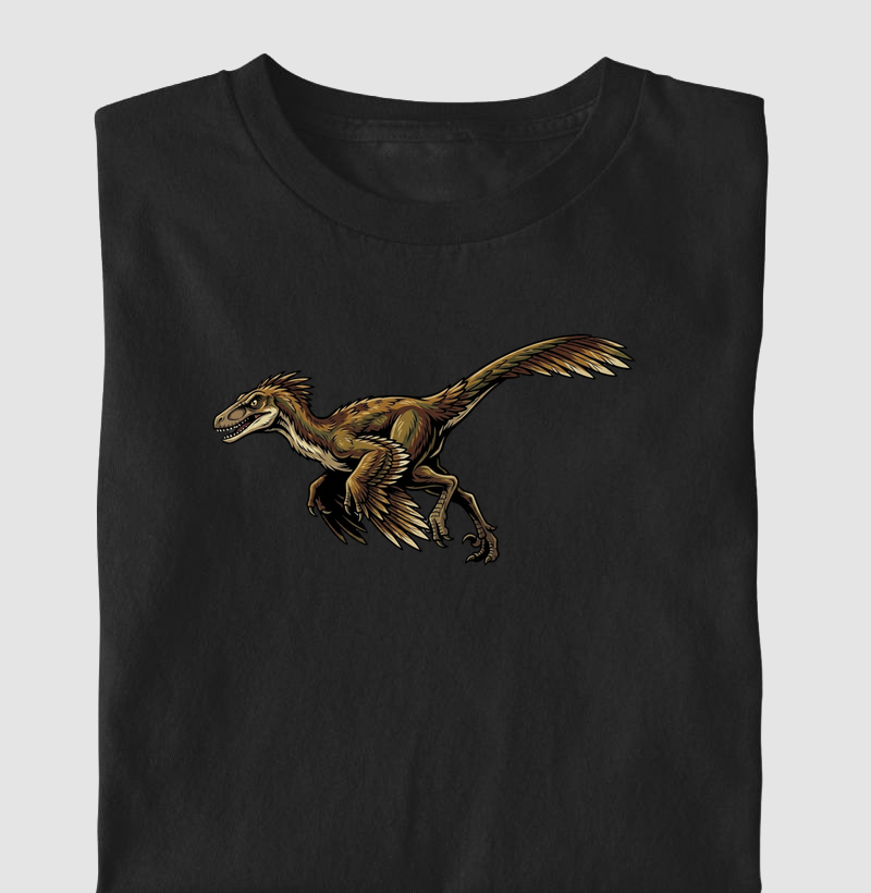 Camiseta Dinossauro Velociraptor Algodão Premium Dinoloco