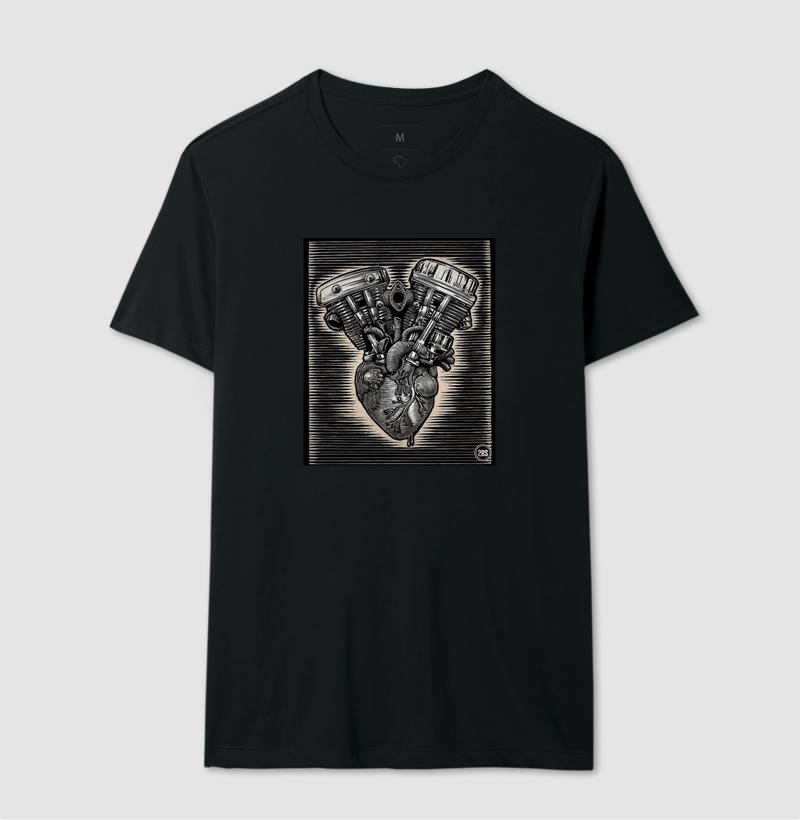 Camiseta motociclista Biker heart