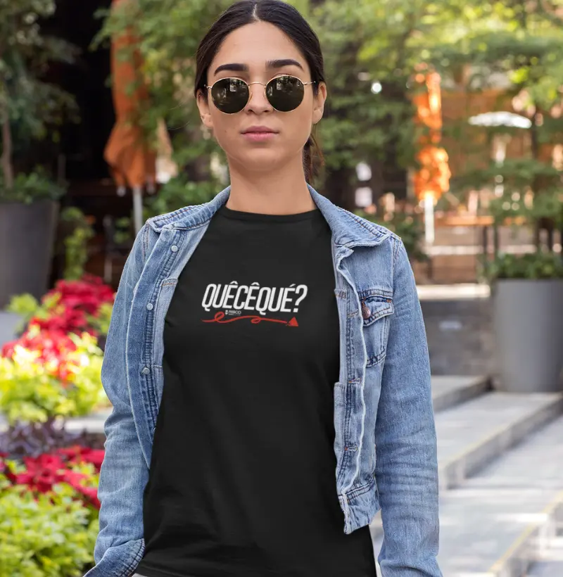 T-Shirt Feminina Preta - Que Cê Qué