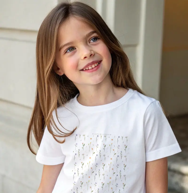Camiseta Infantil - Pattern Flores Coloridas