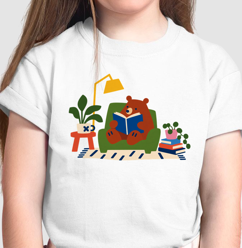 Ursinho leitor - Camiseta Infantil