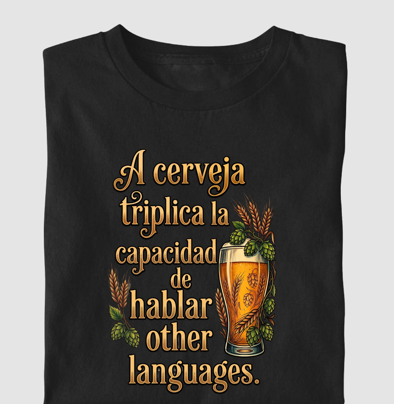 Camiseta Poliglota de Bar: A Cerveja Triplica