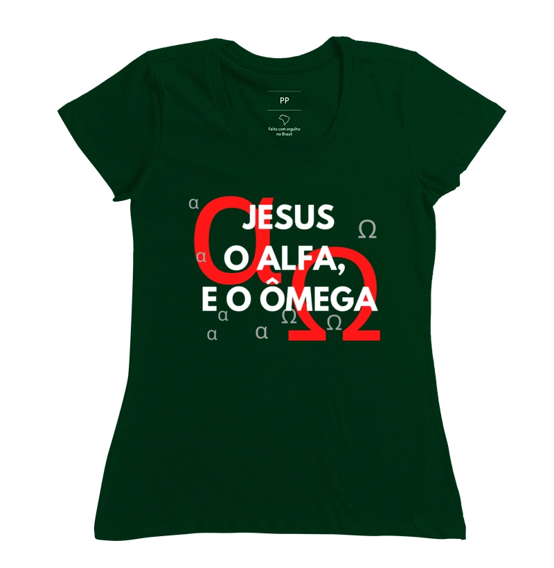 Feminina Jesus o Alfa e o Ômega Cores